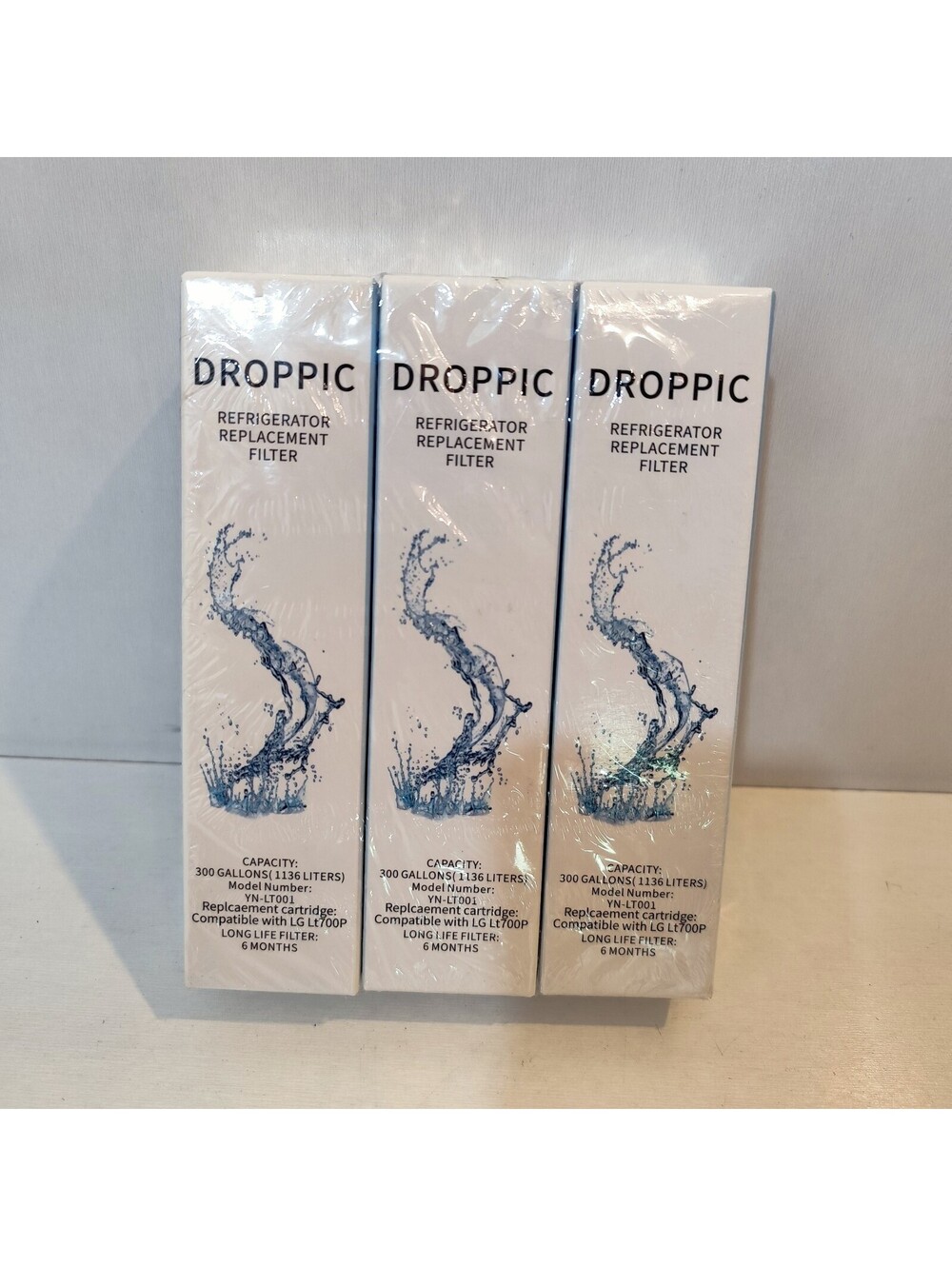 LG Refrigerator Water FILTER Replacement Droppic 3-Pack Fits LT700P